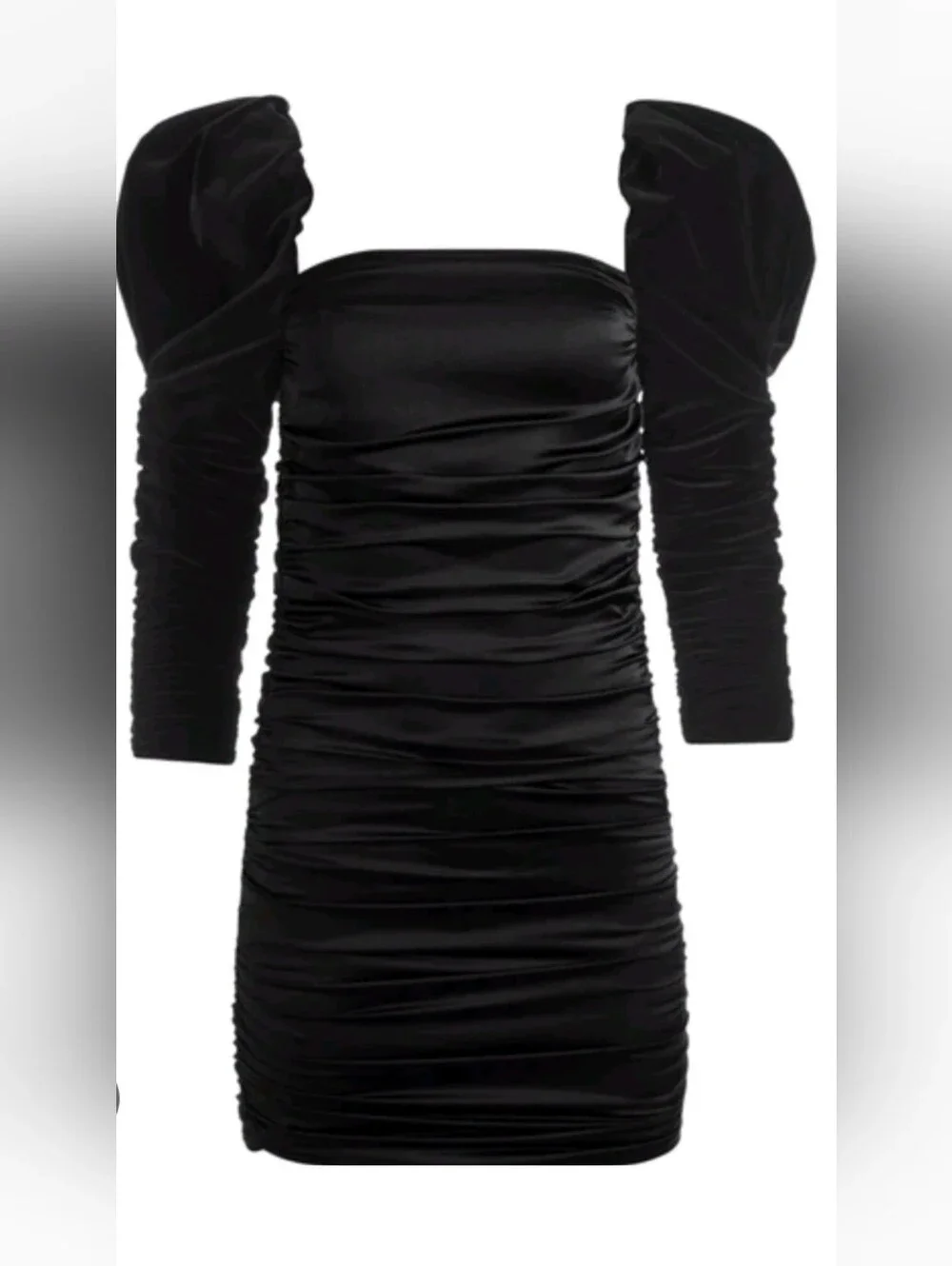 ALICE + OLIVIA KATRICE VELVET PUFF SLEEVE MINI DRESS